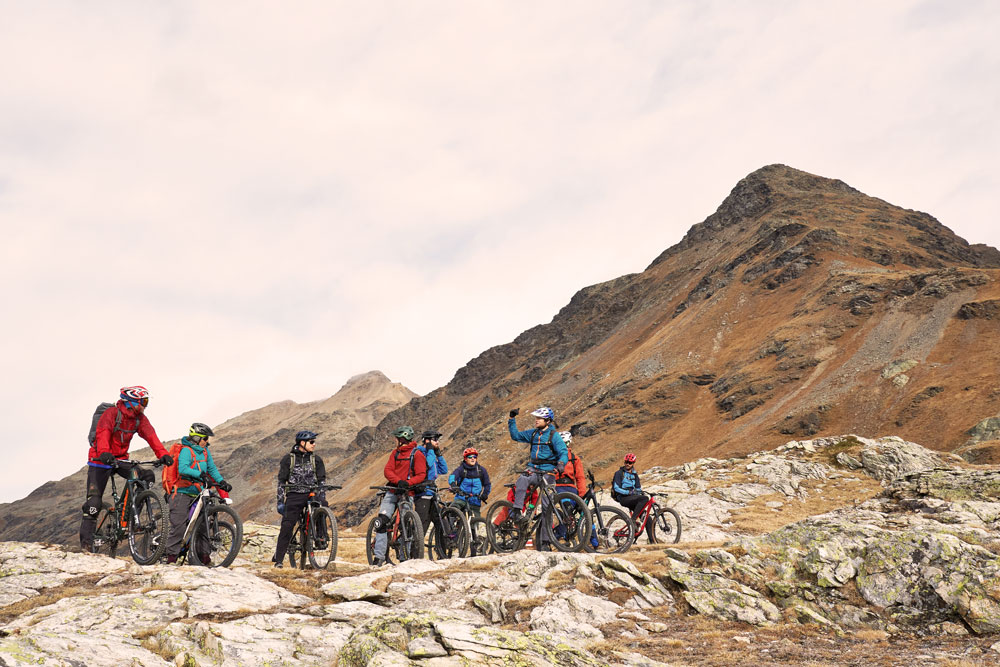 Teamevent mit Mountainbike Graubünden